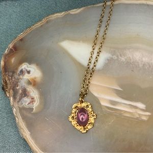 The Florentine Pendant with Simulated Amethyst Necklace